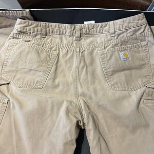 Carhartt Carpenter Utility Work Pants Tan 100% Cotton